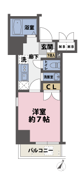 1Kの間取図